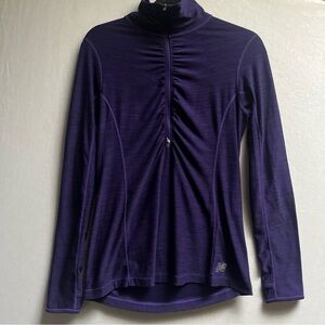 New Balance In Transit Purple Quarter Zip Long Sleeve Athletic Top Sz S